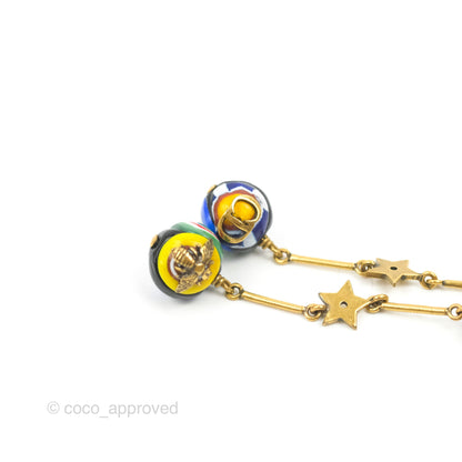 Dior Bee & Star Drop Earrings Aged Gold