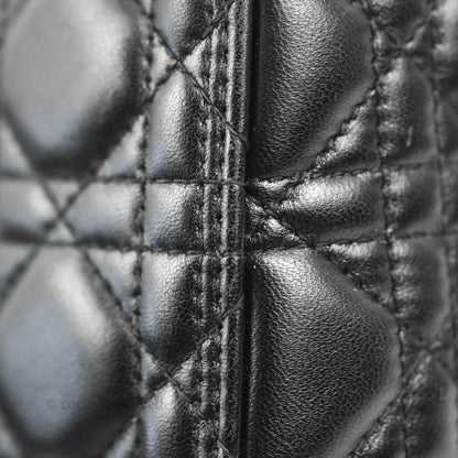 Christian Dior Medium Lady Dior Black Lambskin Gold Hardware