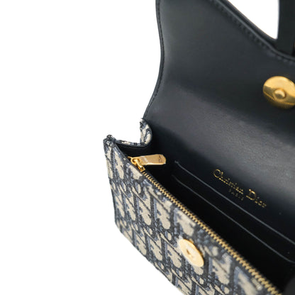 Christian Dior Blue Dior Oblique Jacquard Saddle Belt Pouch