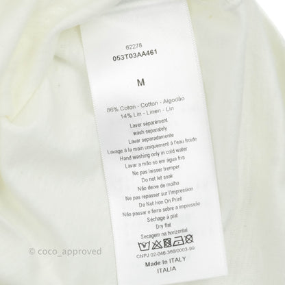 Dior Love T-shirt Off White Cotton and Linen Size M