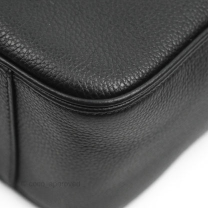 Dior Men's Saddle Tote Bag with Shoulder Strap Black Grained Leather