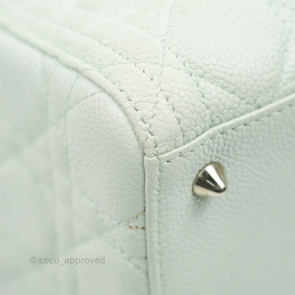 Christian Dior Medium Lady Dior Light Mint Grained Leather Silver Hardware