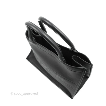 Christian Dior Medium Embossed Book Tote Black Calfskin