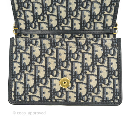 Christian Dior 30 Montaigne Blue Oblique Jacquard 2-in-1 Pouch