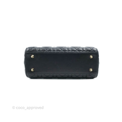 Christian Dior My ABCDior Lady Dior Navy Lambskin Gold Hardware with Twilly