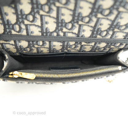 Christian Dior 30 Montaigne Blue Oblique Jacquard 2-in-1 Pouch