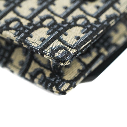 Christian Dior Blue Dior Oblique Jacquard Saddle Belt Pouch