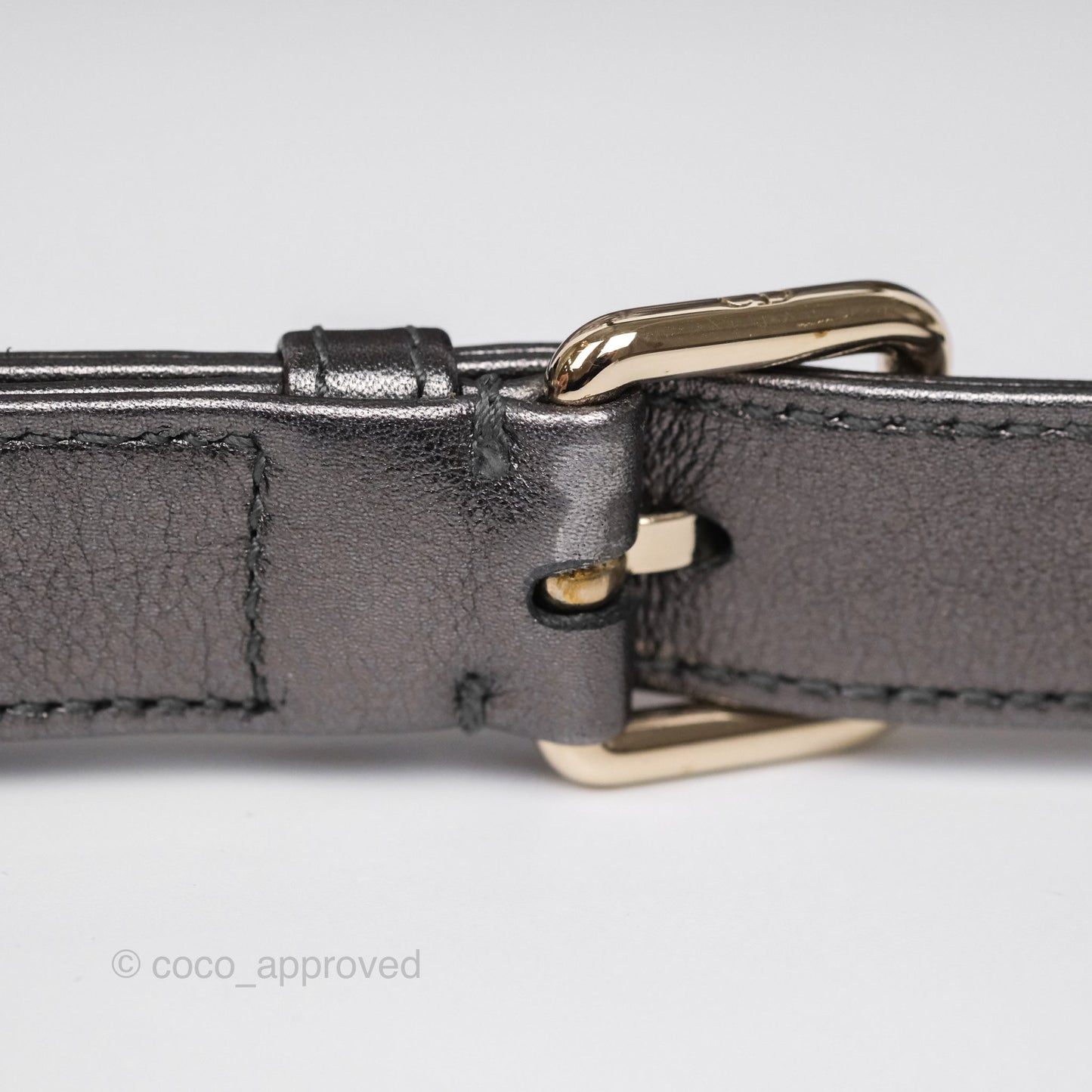 Christian Dior Medium Lady Dior Metallic Dark Grey Lambskin Gold Hardware
