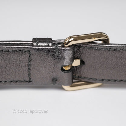Christian Dior Medium Lady Dior Metallic Dark Grey Lambskin Gold Hardware