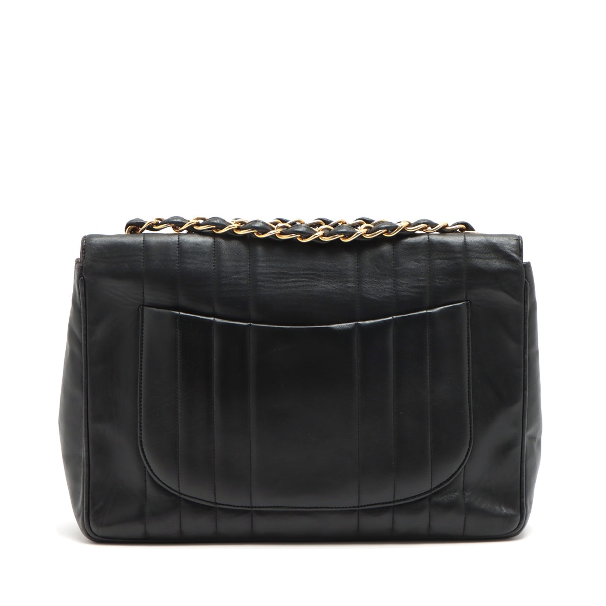 Chanel Deca Mademoiselle  Single Flap Double Chain Bag Black Gold  1st