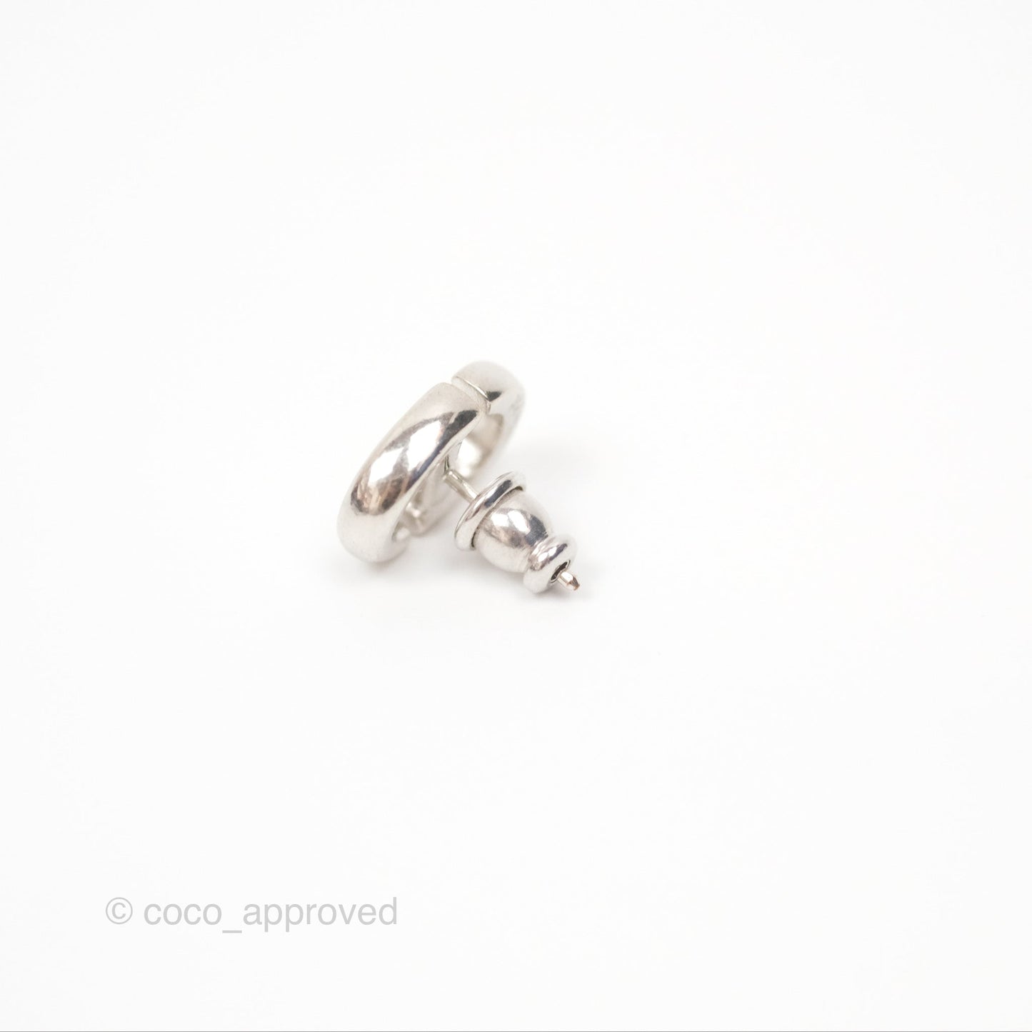 Christian Dior CD Earrings Silver Tone
