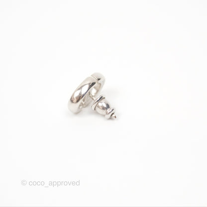 Christian Dior CD Earrings Silver Tone