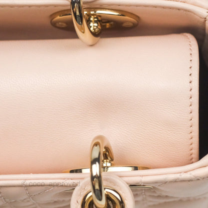 Christian Dior Lambskin My ABCDior Lady Dior Pink Gold Hardware