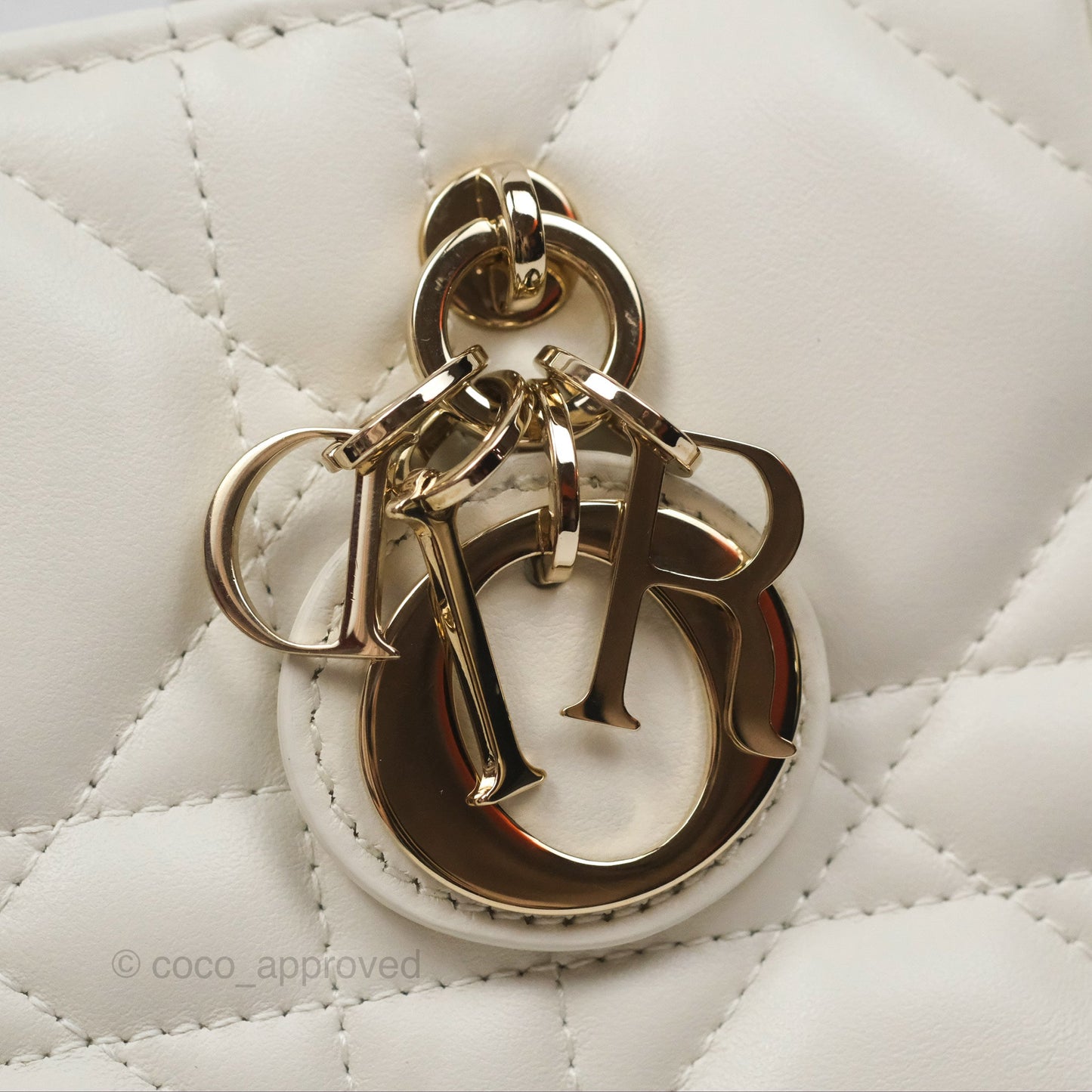 Christian Dior Mini Dior Book Tote Latte Macrocannage Calfskin Gold Hardware