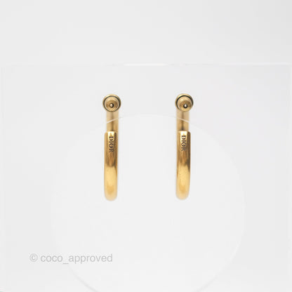 Christian Dior 30 Montaigne Hoop Earrings Gold Tone