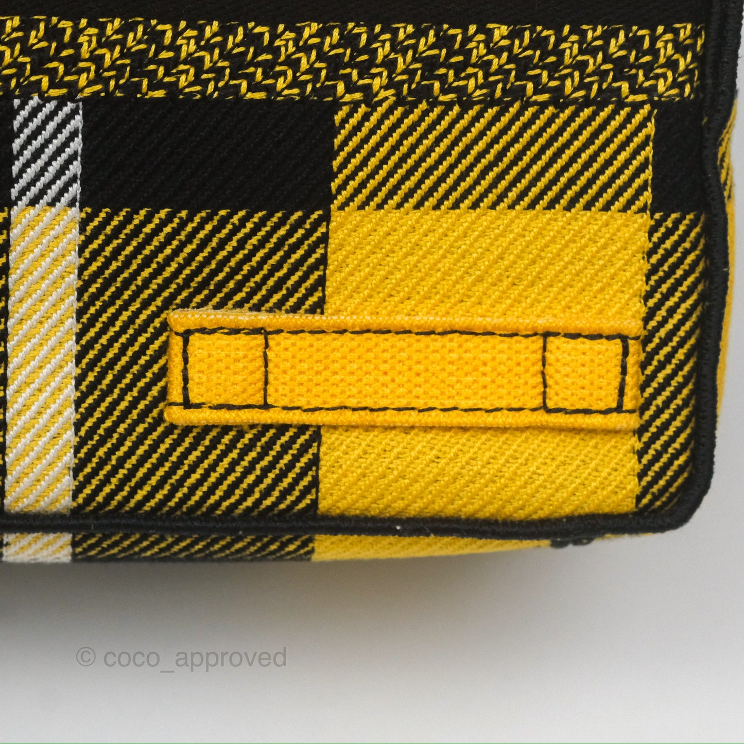 Christian Dior Small Diorcamp Bag Yellow Black Checkered Embroidery