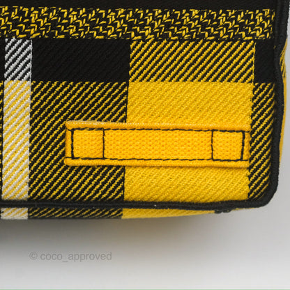 Christian Dior Small Diorcamp Bag Yellow Black Checkered Embroidery