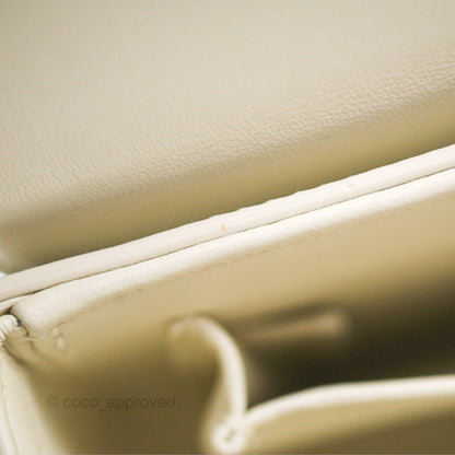 Christian Dior 30 Montaigne Box Bag White Calfskin