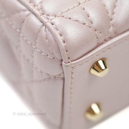 Christian Dior Calfskin Cannage Mini Lady Dior Light Pink