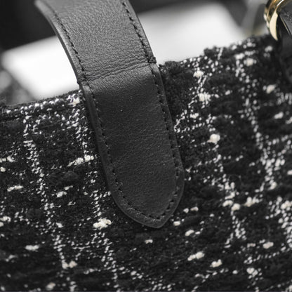 Christian Dior Medium Dior Toujours Bag Black Cannage Tweed