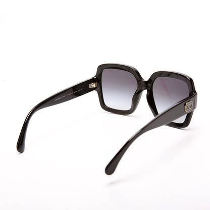 Chanel 5479-A Oversized Square Acetate Sunglasses Black