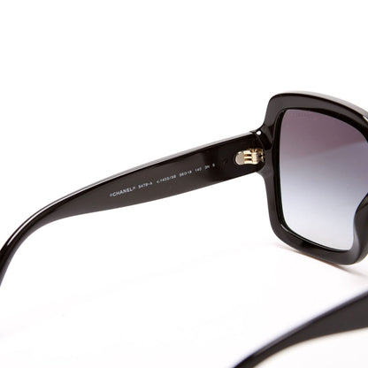 Chanel 5479-A Oversized Square Acetate Sunglasses Black