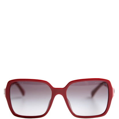 Chanel 5408-A Square Acetate Sunglasses Red