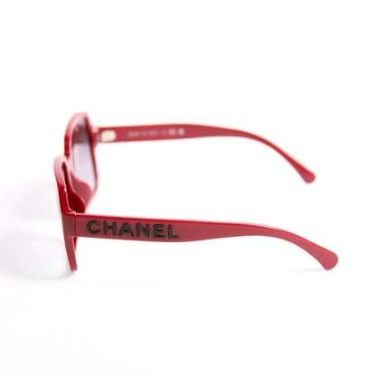 Chanel 5408-A Square Acetate Sunglasses Red