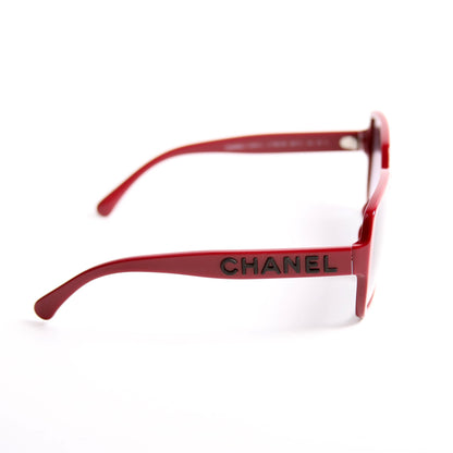 Chanel 5408-A Square Acetate Sunglasses Red