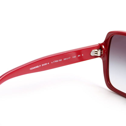Chanel 5408-A Square Acetate Sunglasses Red