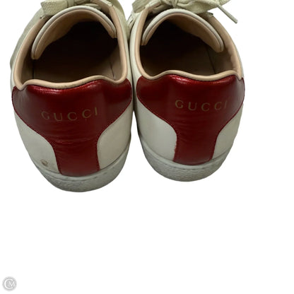 Shoes Luxury Designer By Gucci In Cream, Size: 8.5