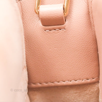 Christian Dior Medium Lady D-Joy Nude Pink Lambskin Heart Quilted