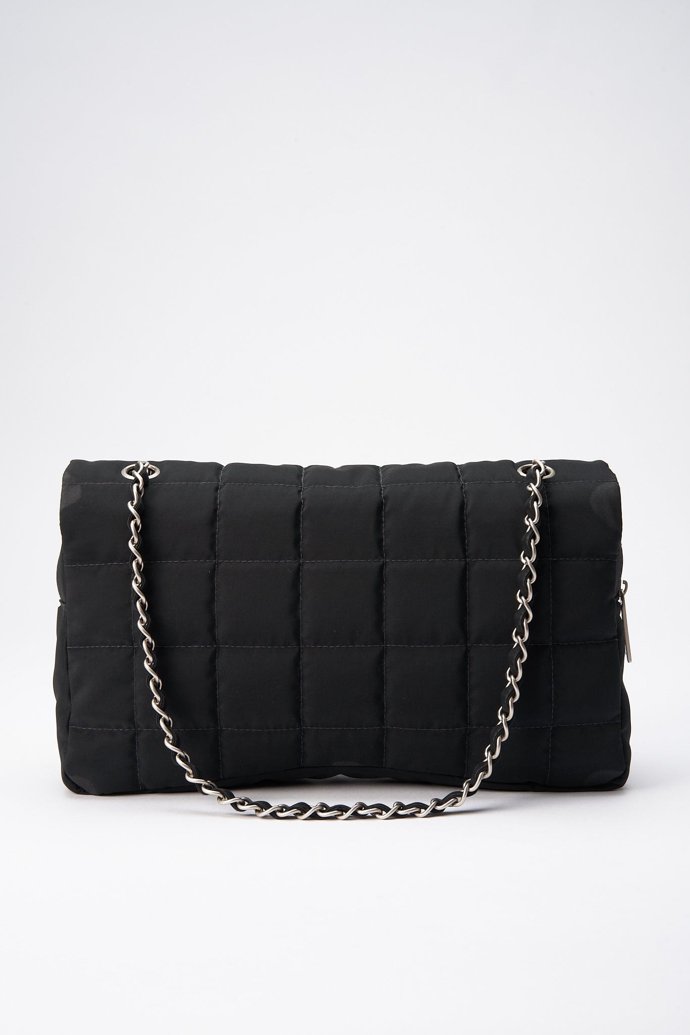 Chanel Black Nylon Large Chocolate Bar Flap Bag