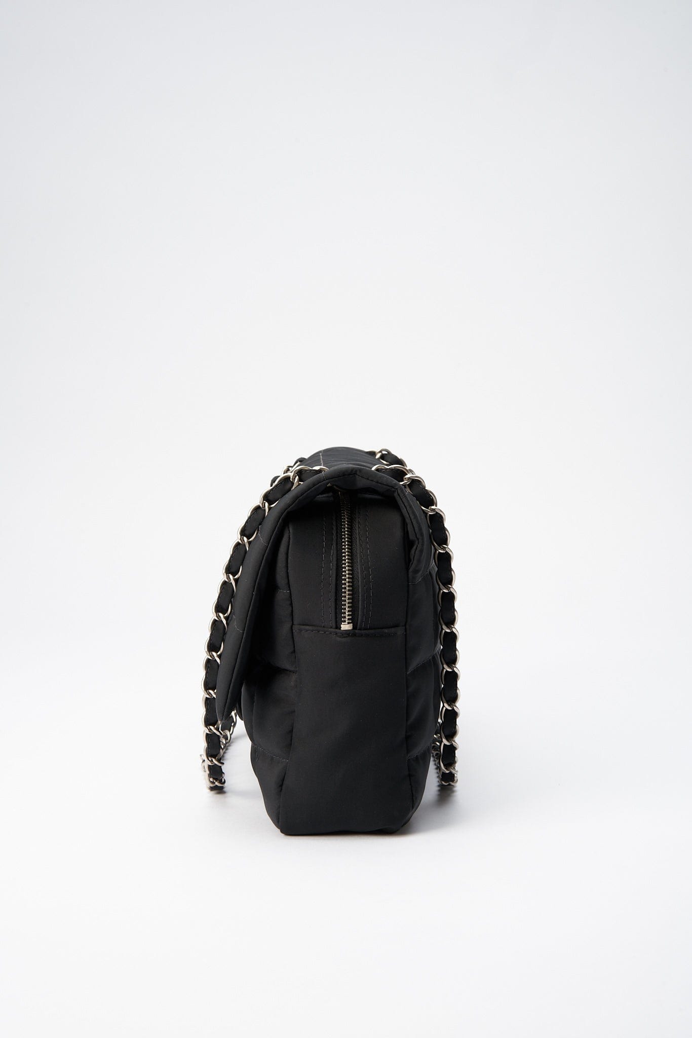 Chanel Black Nylon Large Chocolate Bar Flap Bag