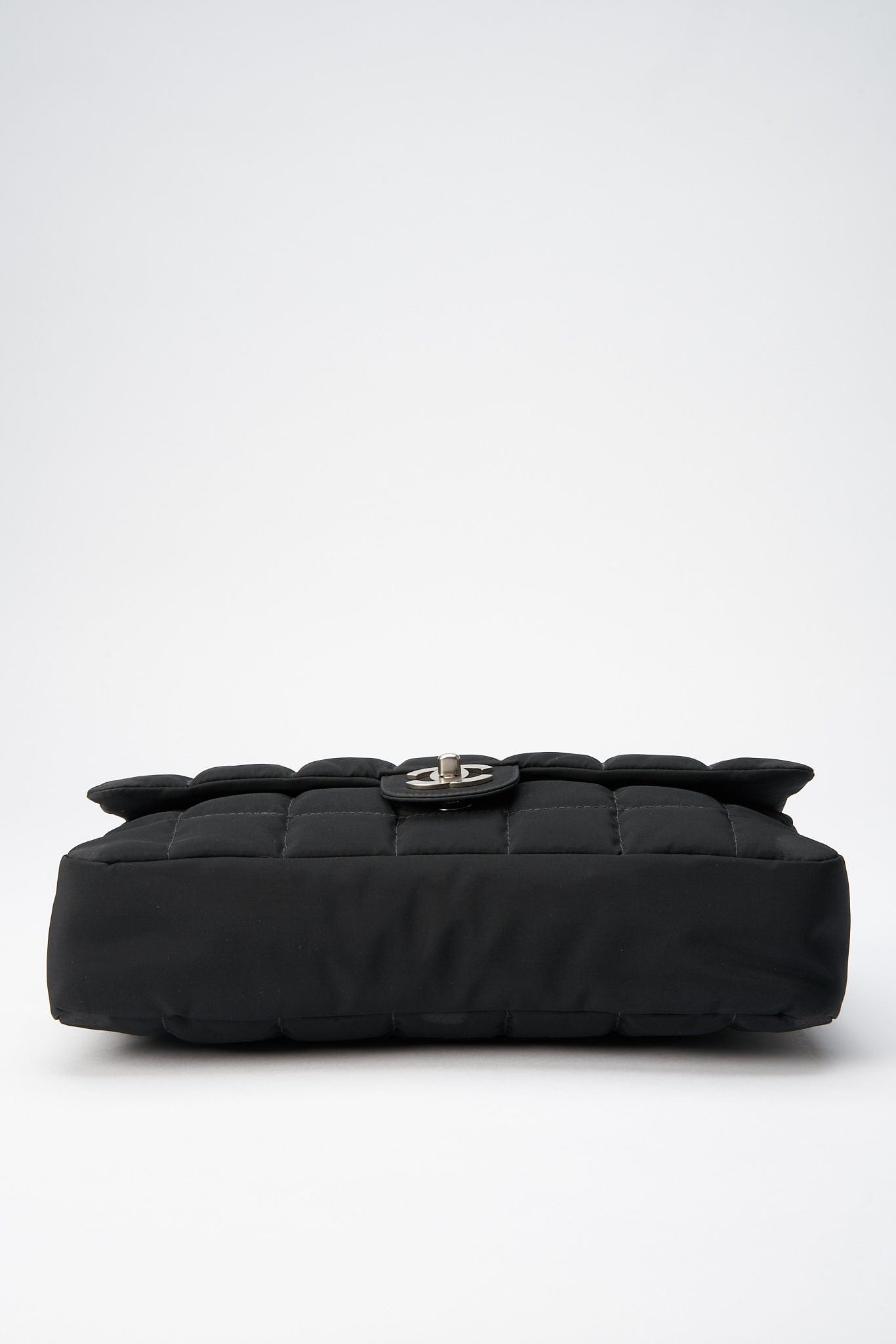 Chanel Black Nylon Large Chocolate Bar Flap Bag