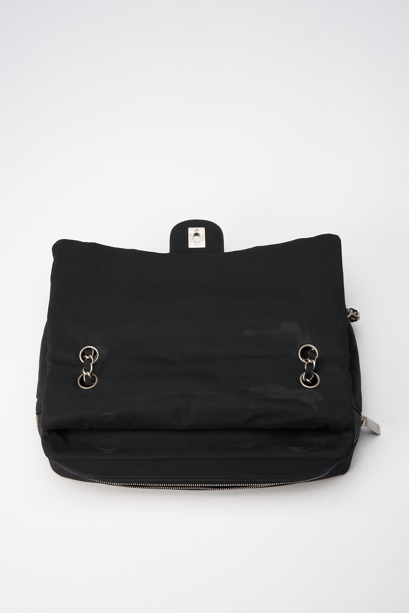Chanel Black Nylon Large Chocolate Bar Flap Bag