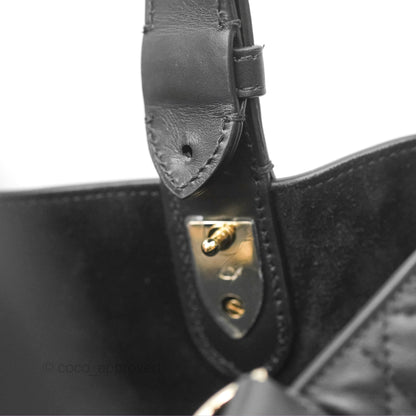 Dior Medium Toujours Bag Black Macrocannage Calfskin