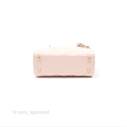 Christian Dior Mini Lady Dior Pink Lambskin Gold Hardware