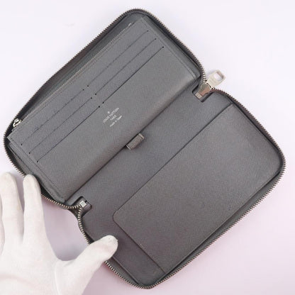 Louis Vuitton Gray Leather Zippy organizer wallet accessories