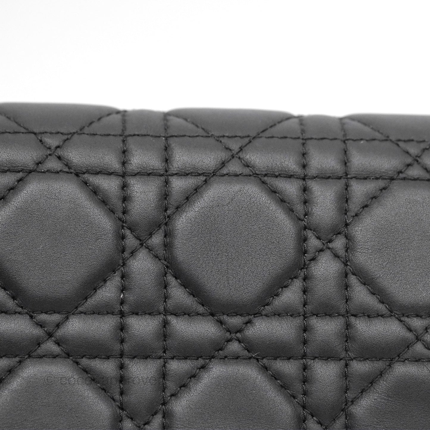 Christian Dior Lady Dior Small Clutch with Chain Lambskin So Black