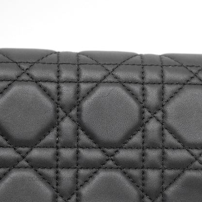 Christian Dior Lady Dior Small Clutch with Chain Lambskin So Black