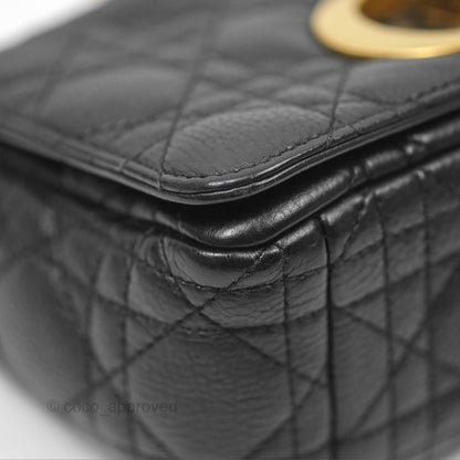 Christian Dior Small Caro Bag Black Supple Cannage Calfskin