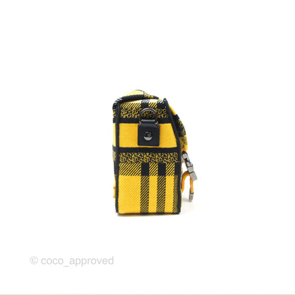 Christian Dior Small Diorcamp Bag Yellow Black Checkered Embroidery