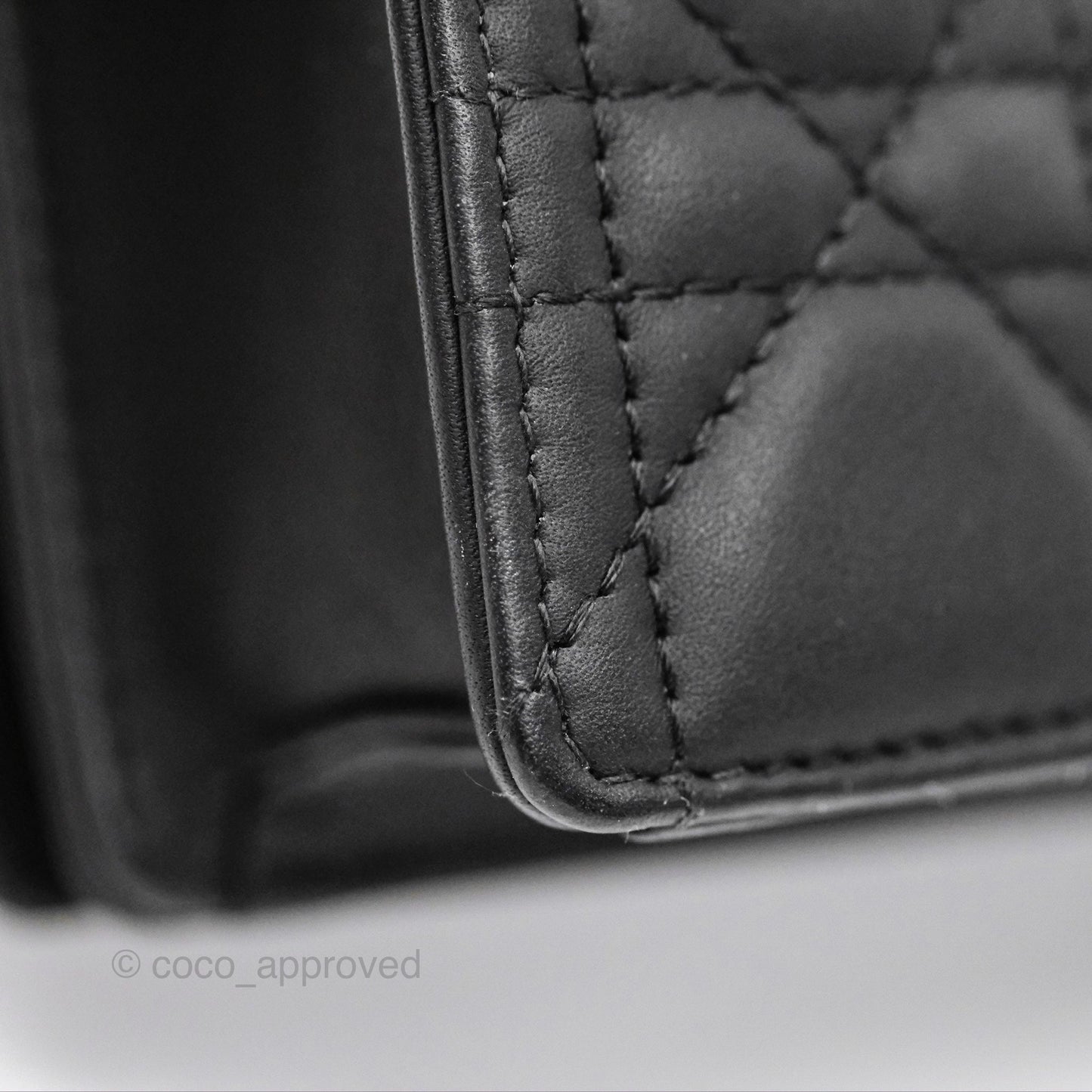 Christian Dior Lady Dior Small Clutch with Chain Lambskin So Black