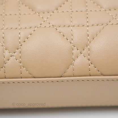 Dior Small Lady D-Joy Bag Beige Lambskin Cannage Gold Hardware