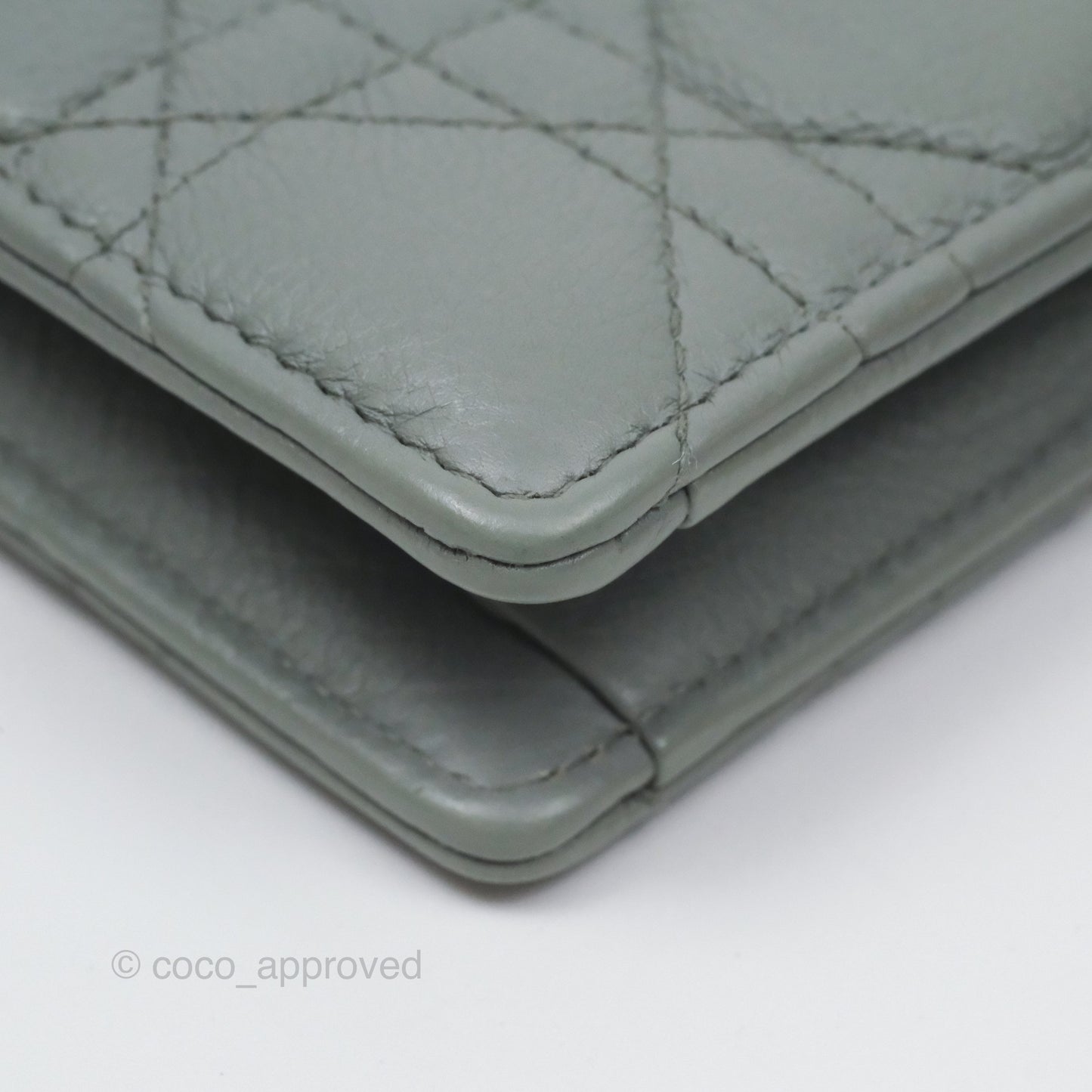 Christian Dior Dior Caro Every Dior Pouch Stone Gray Cannage Calfskin
