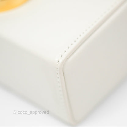 Christian Dior 30 Montaigne Box Bag White Calfskin