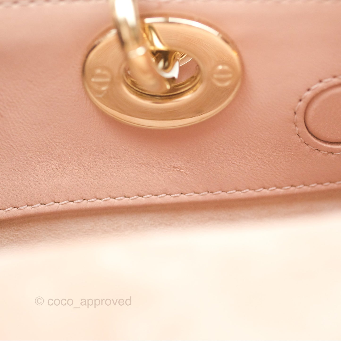Christian Dior Medium Lady D-Joy Nude Pink Lambskin Heart Quilted