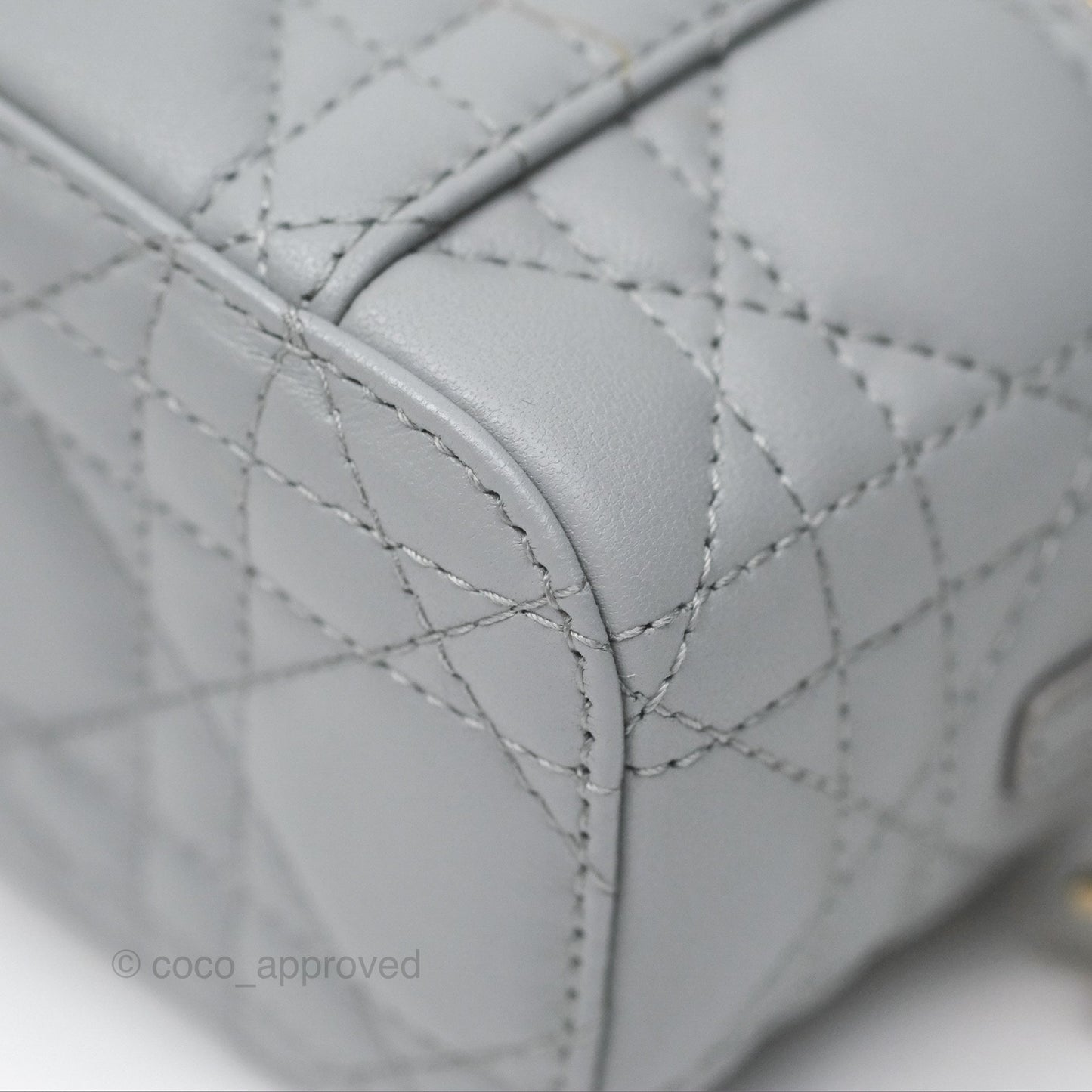 Christian Dior Micro Lady Dior Vanity Case Grey Cannage Lambskin