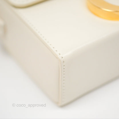 Christian Dior 30 Montaigne Box Bag White Calfskin